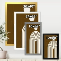 Dizajnerski ispis boho minimalistička duga od terakote sa suncem u modernom okviru