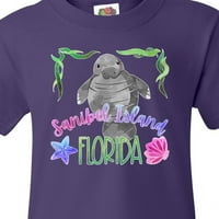 Modna majica za mlade sa slatkim plivajućim morskim kravama na otoku Sanibel na Floridi