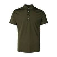 Muške majice Muške Ležerne ljetne jednobojne majice kratkih rukava s okruglim vratom na kopčanje bluze majice
