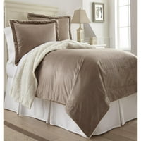 Amrapur Overseas Inc. Plush Sherpa Comforter Set - Prašina - puna kraljica