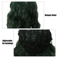 Jedinstveni prijedlozi perika za ljudsku kosu za damu 14 Zelena kovrčava perika s kapom od sintetičkih vlakana