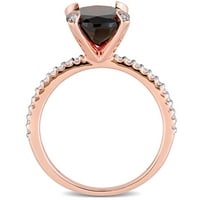 Miabella Ženska 3-karat ovalnog rezanja T.G.W. Garnet Carat T.W. Dijamant 10KT ružičasti zlatni halo prsten