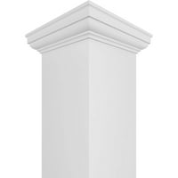 Ekena Millwork 10 W 10'H Premium Square Neored Smooth PVC Endura-Craft Column Wrap Kit, toskanski kapital i baza