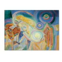 Zaštitni znak likovne umjetnosti 'gola žena čitanje 2' platna umjetnost Roberta Delaunaya