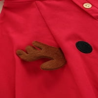 Božićni ogrtač s kapuljačom za dječake i djevojčice Slatki ogrtač s printom losa labavi pulover jesenska odjeća za Kospleje u crvenoj