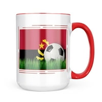 Šalica sa zastavom nogometne reprezentacije Angole Neonblond poklon za ljubitelje kave i čaja