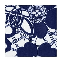 Zaštitni znak likovne umjetnosti 'Indigo Floral Katagami III' Canvas Art by Vision Studio