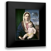 Bellini, Giovanni Black uokvirena suvremena muzejska umjetnička gravura pod nazivom Madona i dijete 2