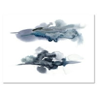DesignArt 'Sažetak oblaka tamnoplave boje I' Moderni platno zidne umjetničke printe