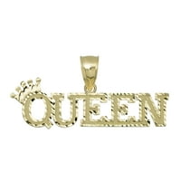 Natpis kraljica s privjeskom u obliku krune od pravog žutog zlata od 10 karata