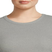 Nema granica ženske rebraste majice za rebraste majice s dugim rukavima, 2-pak, veličine xl-3x