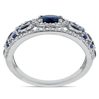 Donje prsten Miabella s tamno plave i svijetlo plavim сапфиром T. G. W. u 2 karat i dragulj T. W. 2 karatnog bijelog zlata 14 karata