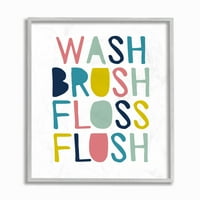 Dječja soba od Stupell Wash četkica Floss Flush Typography uokvirena zidna umjetnost po granici cvjetanje
