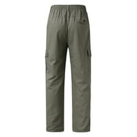 Hlače za muškarce modne Ležerne široke pamučne hlače velike veličine s džepovima na vezanje i Elastičnim strukom hlače