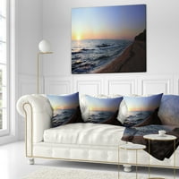 Dizajnerska Panorama Sunset Beacha-Moderni jastuk na morskoj obali-16.16
