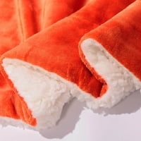 Šerpa deka Kraljevska posteljina od flisa od mekog i toplog pahuljastog mikrovlakana, narančasta 90 908