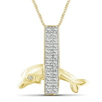Jewelersclub Diamond Dolphin Ogrlica Halloween nakit - Ogrlica za Halloween Accent White Diamond - 14K Zlatna konopca s privjeskom