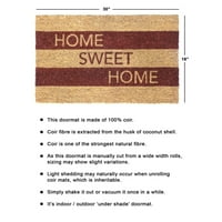 Rugsmith Brown Machine Tufted Home Sweet Home Stripe Doormat, 18 30