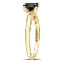 Zaručnički prsten od 10k žutog zlata od crnog dijamanta od 10k za žene