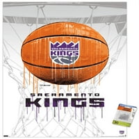 Sacramento Kings-plakat za košarku na zidu s gumbima, 22.375 34