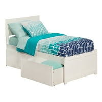 Krevet na platformi s ravnim panelom za noge i izvlačenjem ladica u više boja, više veličina