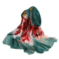 160 * Ženski dugi mekani šal s cvjetnim printom koji imitira svileni šal šalovi zeleni