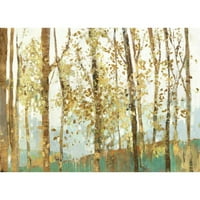 Pierce, Allison Black uokvirena suvremena muzejska umjetnička gravura pod nazivom apstraktna šuma