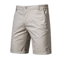 Muške kratke hlače pokloni za tatu muške Ležerne obične teretne hlače s patentnim zatvaračem s ravnim nogavicama do koljena i gumbima
