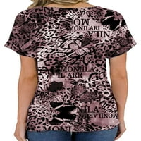 Seksi plesni ženski ljetni topići majica s leopard printom majica s izrezom u obliku Boema majica s tunikom na plaži bluza crna
