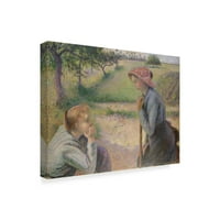 Zaštitni znak likovne umjetnosti dvije mlade seljanke, ulje na platnu Camille Pissarro