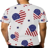 Majica američke zastave i srca za muškarce, muška majica s printom po cijelom tijelu, majica kratkih rukava