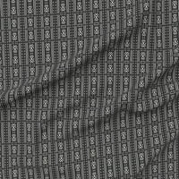 Blatna tkanina od mulja Tamno Geo Boho crno-bijela s printom na pamučnoj tkanini s potpisom mumbo od mumbo-šivanje, prošivanje, dekor