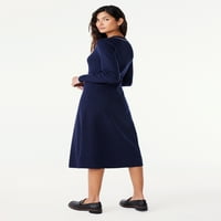 Besplatna montaža Ženska haljina Henley Midi džemper, veličine xs-xxl