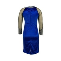 Rasprodaja haljina za žene ljetne haljine velike veličine s dugim rukavima srednje dužine, pripijene suknje, haljina u plavoj boji