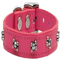 Ogrlica za pse od koštane kože ružičaste veličine