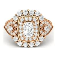 3. Karatni Moissanite, dijamantni dijamant, dijamantni rez, srebrni koktel ženski prsten od ružičastog zlata