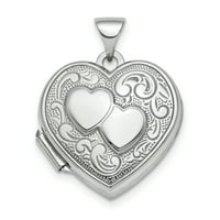 Primal Silver Sterling Silver Rhodium obloženi reverzibilnim ormarićima za srce dizajna s 2 srča