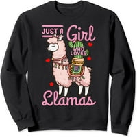 Majica Llama Just a Girl Who Voli Lamas Poklon Sweatshirt Crna X-Large