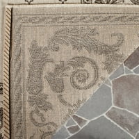 Tradicionalni tepih za Erininu vanjsku terasu, 6'7 6'7 okrugla, pješčano Crna