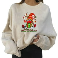 Ženski džemper Casual kratki Okrugli vrat s dugim rukavima majica s printom pulover gornji dio Ženski dugi džemper s kapuljačom značajke: