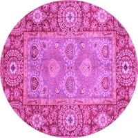 Tradicionalni unutarnji tepisi u orijentalnom stilu ružičaste boje, 3' Okrugli