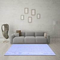 Moderni unutarnji tepisi, Okrugli, Jednobojni, plave boje, promjera 6 inča