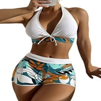Ženski Bikini Setovi za plivanje u donjem rublju, dva kupaća kostima, push-up kupaći kostim, Ženski kupaći kostimi za plažu, bijeli