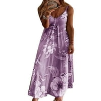 Ženska gradijentna Haljina Bez rukava, ljetne ženske maksi haljine s izrezom u obliku slova u, Ležerne boemske ljuljačke za odmor