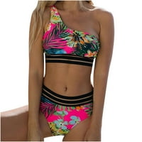 Ženski bikini s printom push-up mekani kupaći kostim set odjeće za plažu cvjetni bikini kupaći kostim za kontrolu trbuha monokini