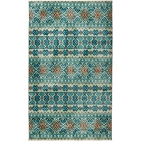 Marokanski tepih s preciznim otiskom u prijelaznim prugama, 5 Inča8 inča, Teal