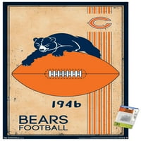 Chicago Bears - zidni poster s retro logotipom, 22.375 34