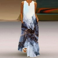 Ljetne haljine ljetne haljine za žene-torbica s dubokim izrezom u obliku slova u, remen s ugrađenim džepom u tamnoplavoj boji u boji