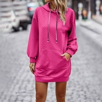 Ženska jesensko-zimski casual moda monotono majica sa kapuljačom Yubatuo, veste za žene svijetlo ružičaste boje S