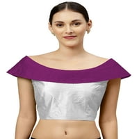 Ženska bluza u obliku čamca s gornjim dijelom bez rukava Boja: srebrna i ljubičasta